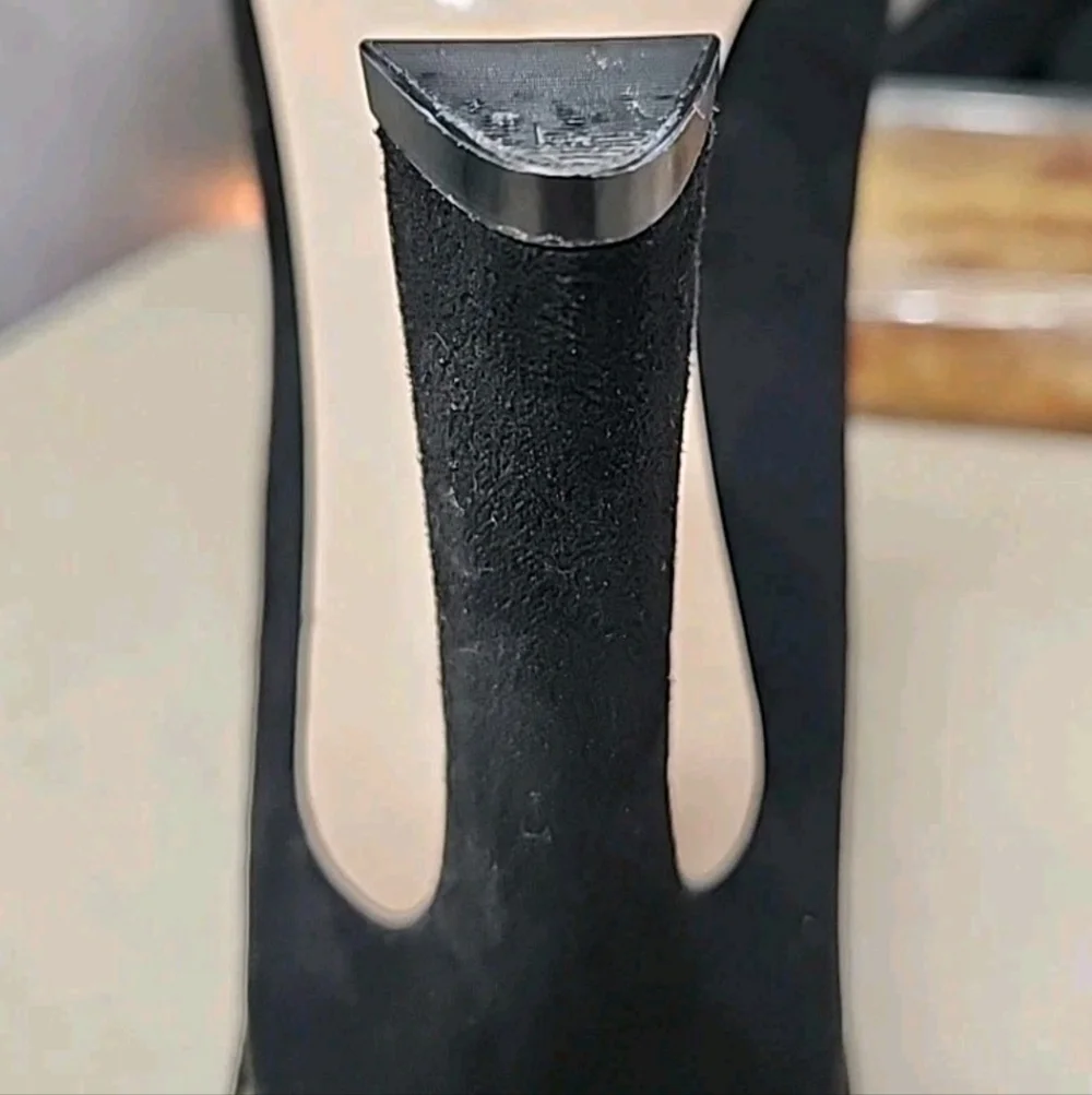 Jessica Simpson Mayrie US 8.5M Faux Suede Black Block Heel Square Toe Heels - Picture 10 of 12